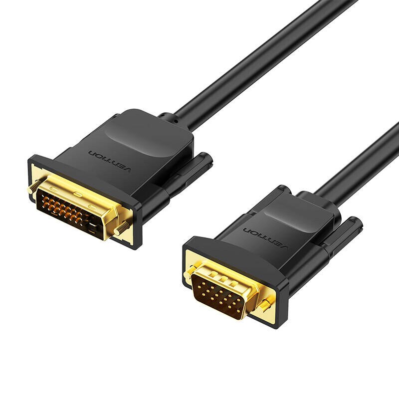 DVI (24+1) til VGA-kabel Vention EABBG 1,5m, 1080P 60Hz (sort)
