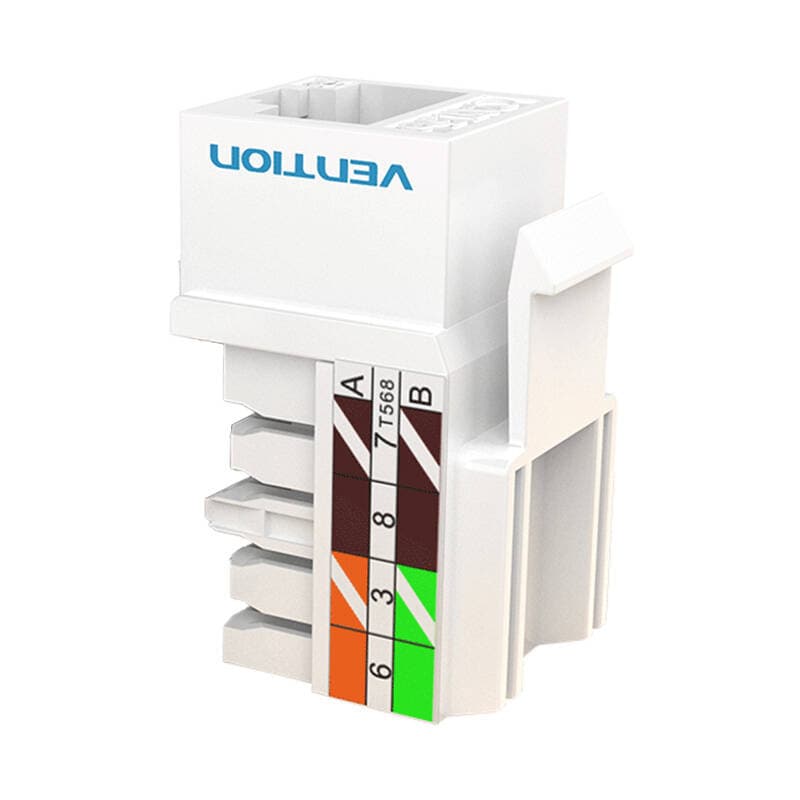 Keystone Jack Coupler Cat.5E UTP 180-Grad Vention IPBW0 Hvid