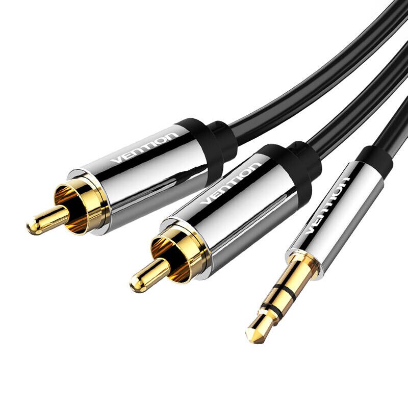 Kabel Audio 3,5 mm til 2x RCA Vention BCFBI 3m Sort
