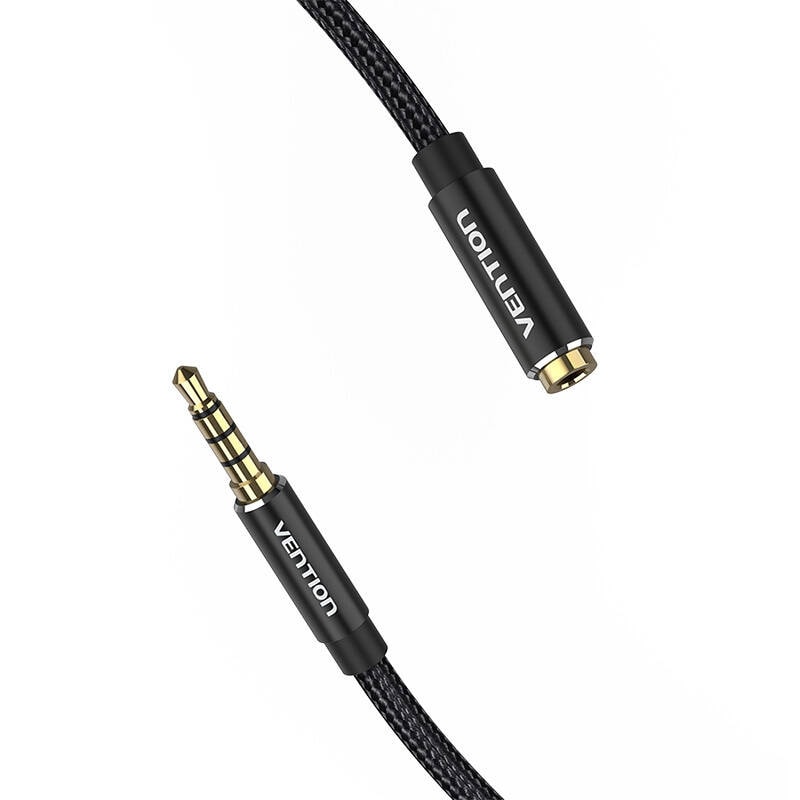 Lydkabel TRRS 3,5 mm han til 3,5 mm hun Vention BHCBF 1 m sort