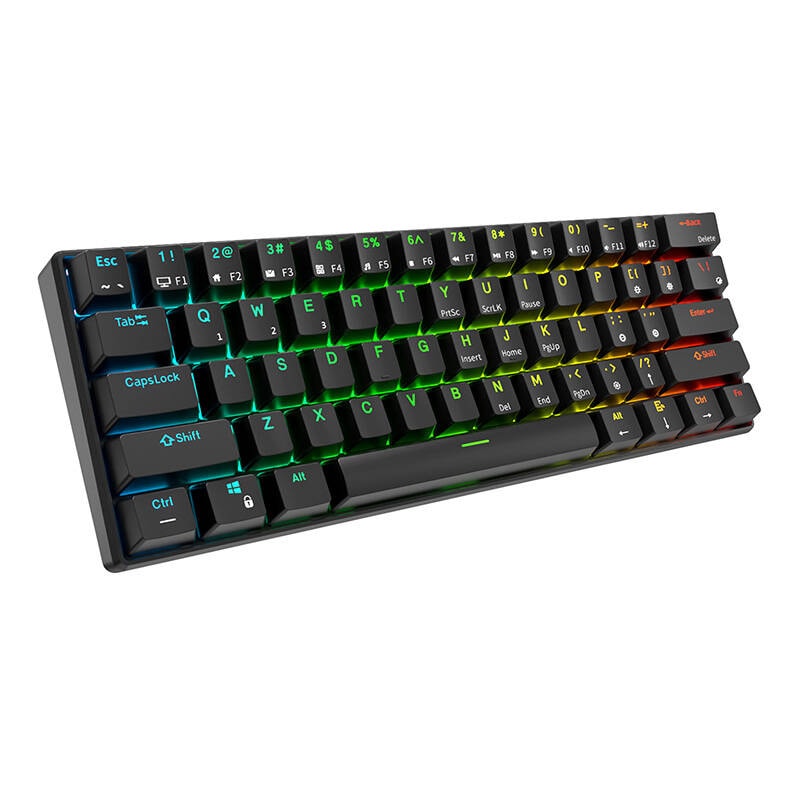 Royal Kludge RK61 RGB mekanisk tastatur, rød kontakt (sort) (QWERTY)