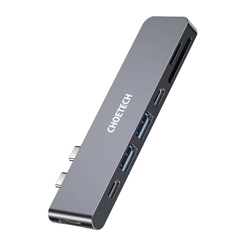 Dockingstation Choetech HUB-M14 til Macbook Pro, 7-i-2 USB-C, Thunderbolt 3 (sølv)