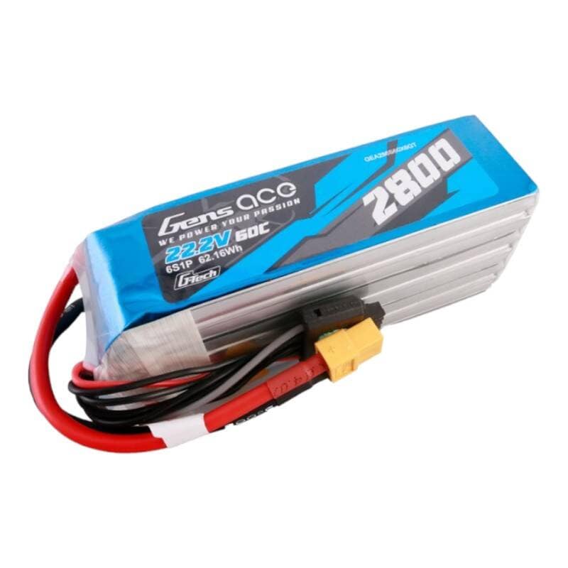 Gens ace G-Tech 2800mAh 22.2V 60C 6S1P Lipo batteripakke med XT60-stik
