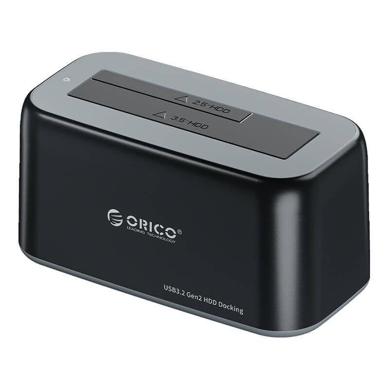 Orico dockingstation til 2,5/3,5" HDD/SSD, 5Gbps, USB-C til USB-C/A (sort)