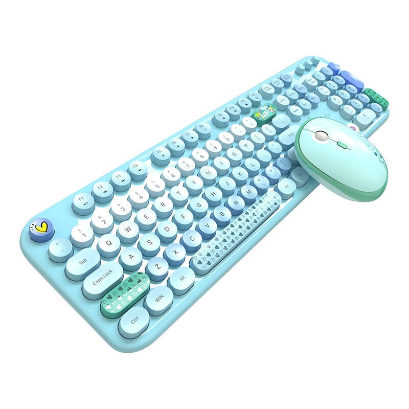 MOFII Lovely 2.4G trådløst tastatur + musesæt (blå)