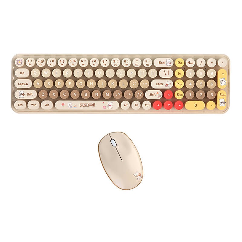 MOFII Baby Bear trådløst tastatur + musesæt (beige)