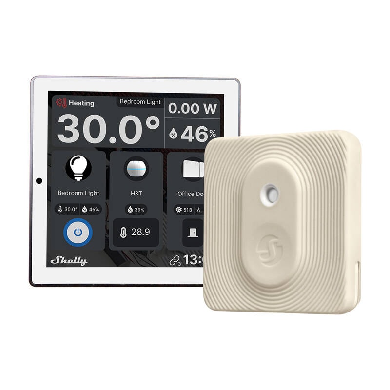 Shelly Wall Display WiFi/BLU (hvid) + BLU H&T (elfenben) sæt