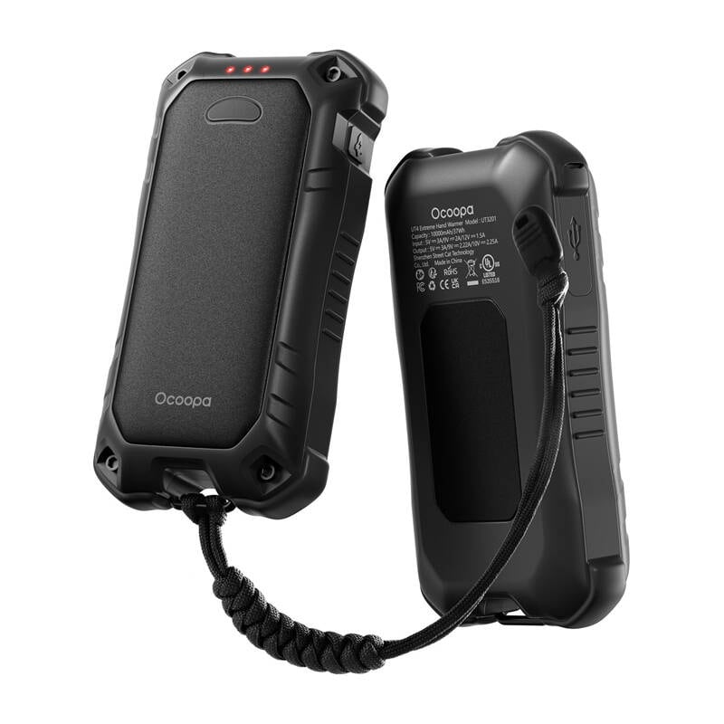 Ocoopa UT4 Extreme 2x5000 mAh håndvarmer med powerbank-funktion, USB-C, sort