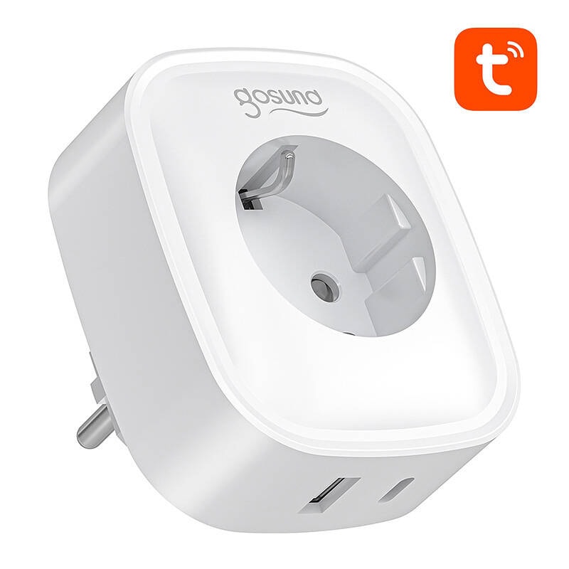 Gosund SP6 Smart WiFi/Bluetooth-stik 16A med USB-C PD 20W og strømmåling