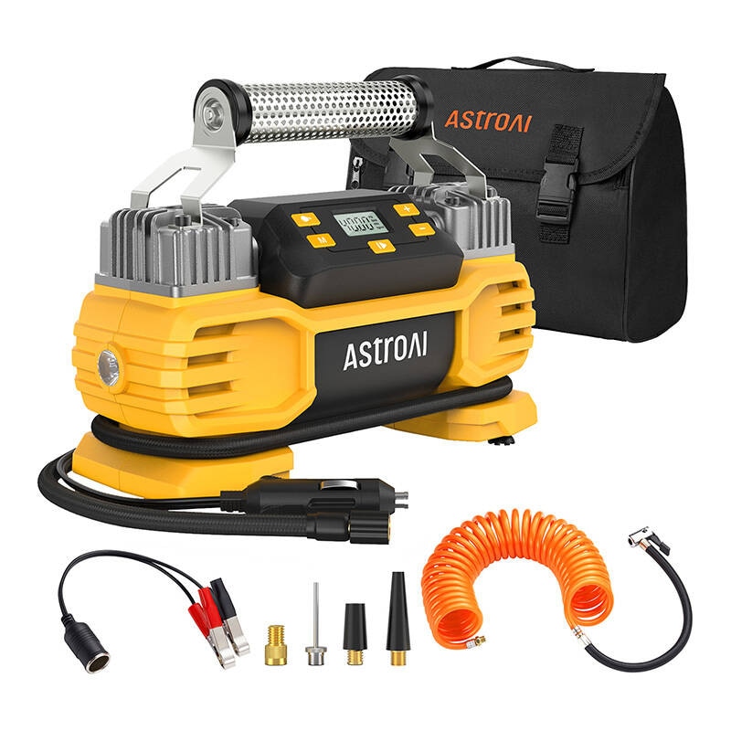Dua AstroAI AIRUN T2 160 PSI kraftig dækkompressor