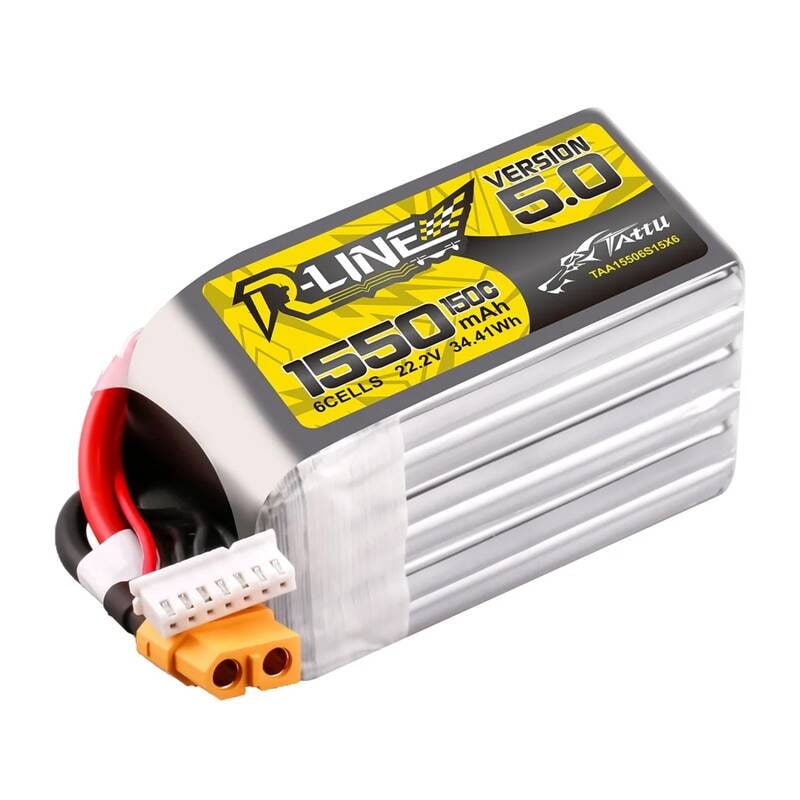 Lipo Tattu R-Line Version 5.0 1550mAh 22.2V 150C 6S batteri med XT60-stik