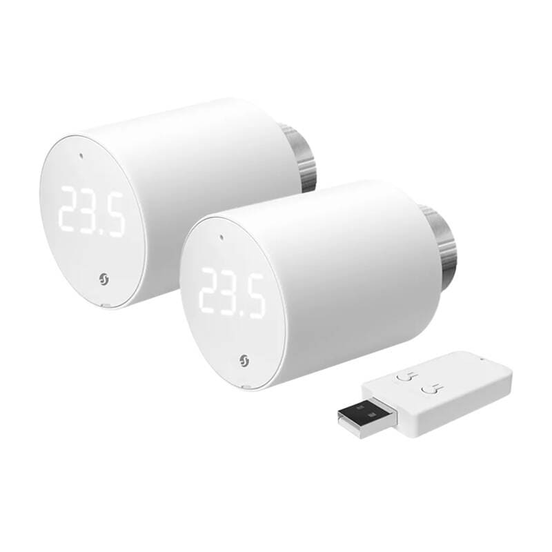 Shelly BLU TRV Termostatisk hoved, WiFi/Bluetooth (2 stk. med kontrolenhed)