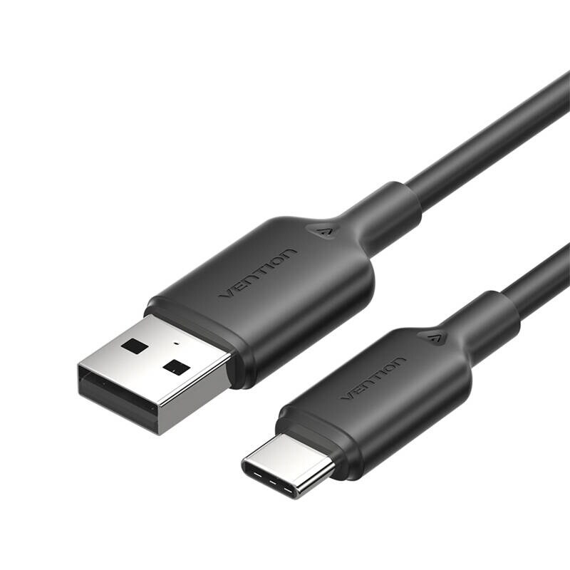 USB 2.0 A til USB-C 3A-kabel Vention CTQBF 1M (sort)