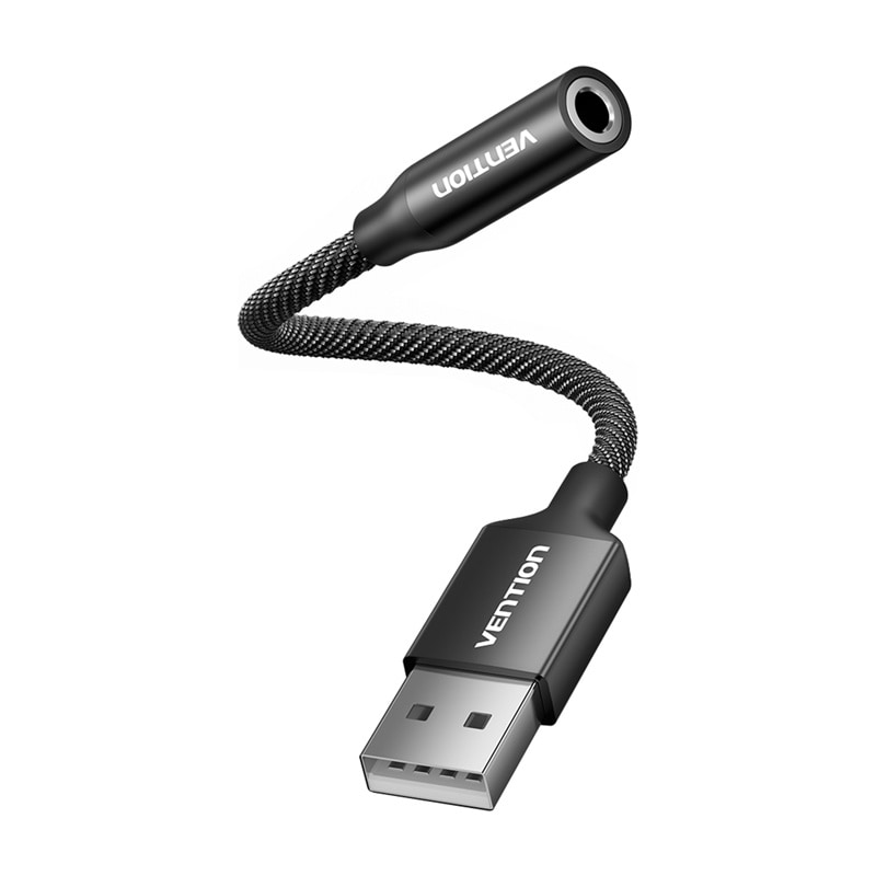 Eksternt USB-lydkort med én port Vention Gome 0,25 m (sort)