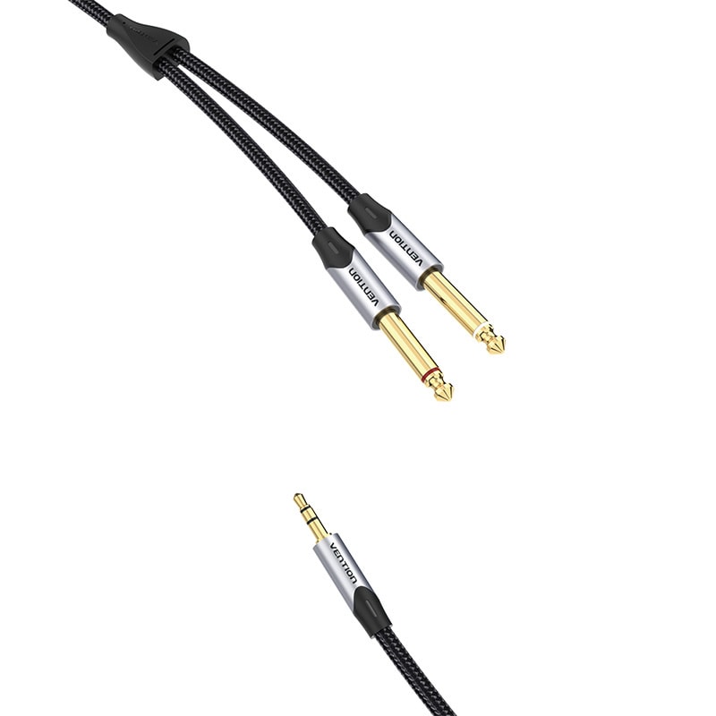 Lydkabel minijack 3,5 mm til 2x jack 6,35 mm han Vention BARHK 8 m