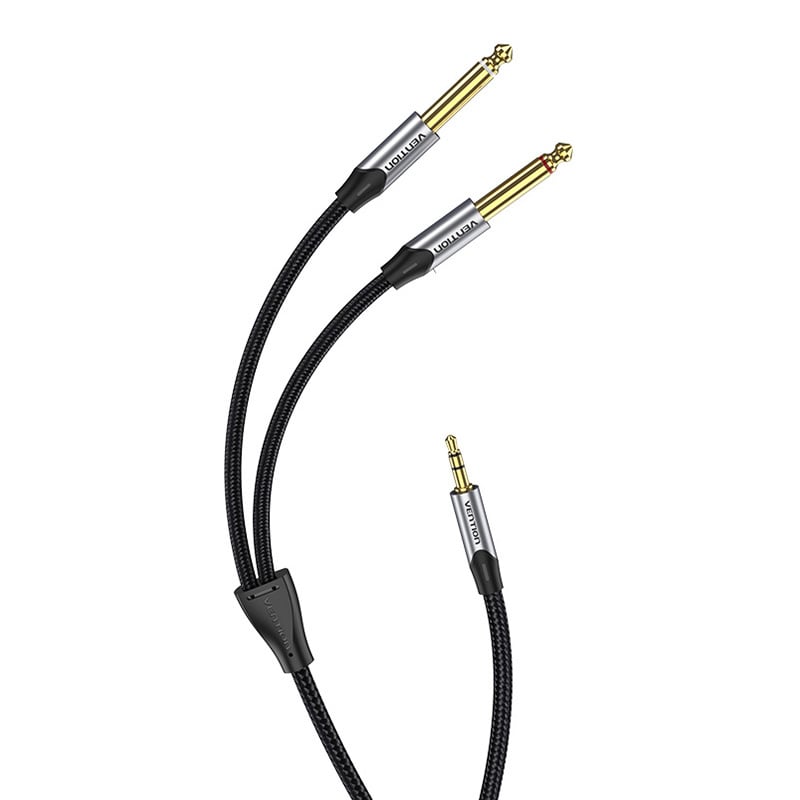 Lydkabel minijack 3,5 mm til 2x jack 6,35 mm han Vention BARHL 10 m