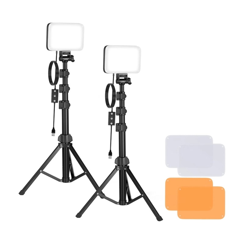 Neewer BP66 studiosæt med to LED-lamper + filtre + stativ