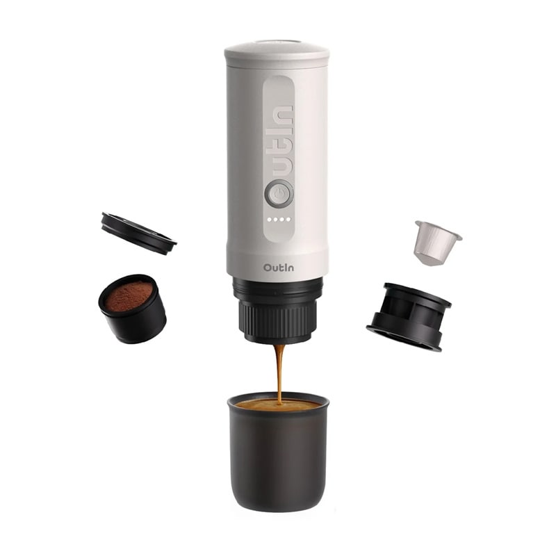 Outin Nano 7500mAh bærbar kaffemaskine (hvid)