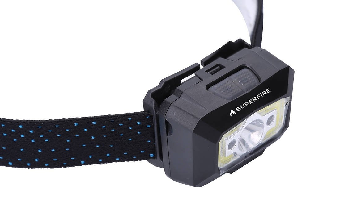 Superfire X30 pandelampe, 340 lm, USB, 5 tilstande, 130 m