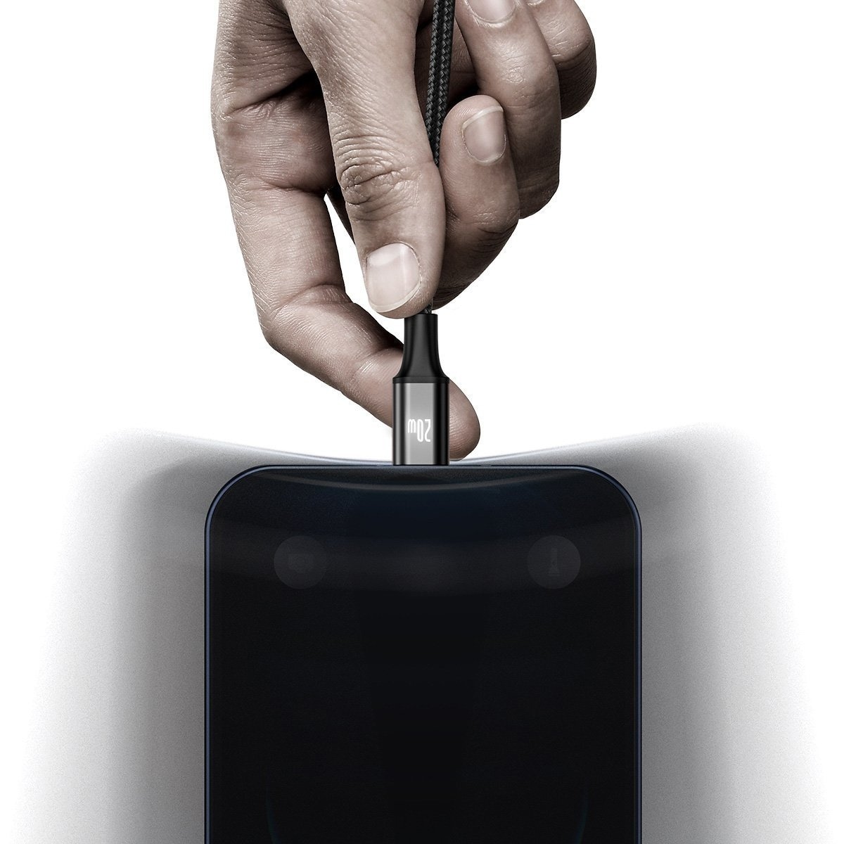 Baseus Rapid Series 3-i-1-kabel USB-C til M+L+T 20W 1,5 m Sort