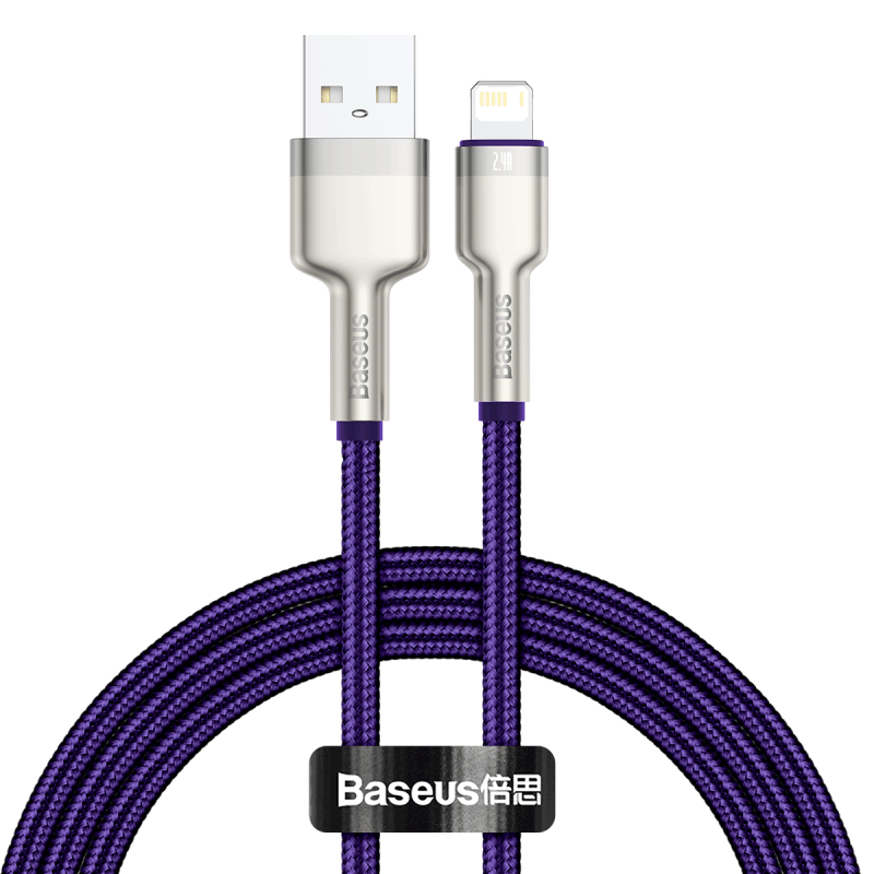 USB-kabel til Lightning Baseus Cafule, 2,4A, 1m (lilla)