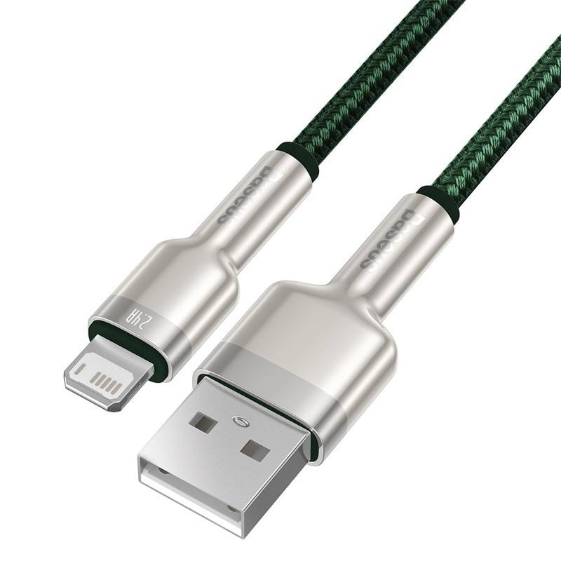 USB-kabel til Lightning Baseus Cafule, 2,4A, 1m (grøn)