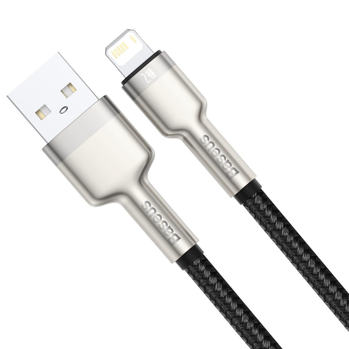 USB-kabel til Lightning Baseus Cafule, 2.4A, 0,25m (sort)