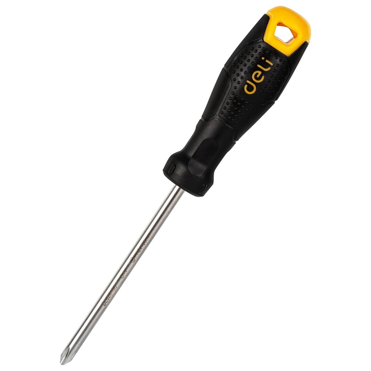 Philips Skruetrækker PH2x100mm Deli Tools EDL626100 (sort)