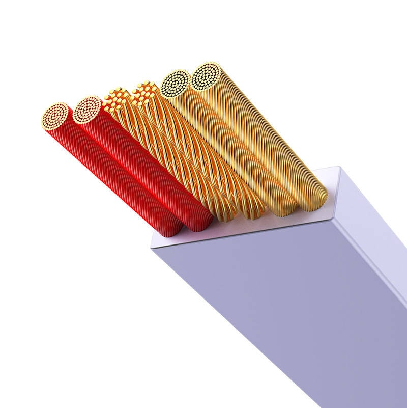 Baseus Bright Mirror 3, USB 3-i-1-kabel til mikro-USB / USB-C / Lightning 66W / 2A 1,1 m (Lilla)