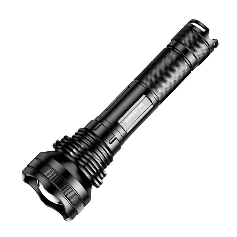 Superfire L3-D lommelygte, 2700 lm, USB, 400 m, 5 tilstande