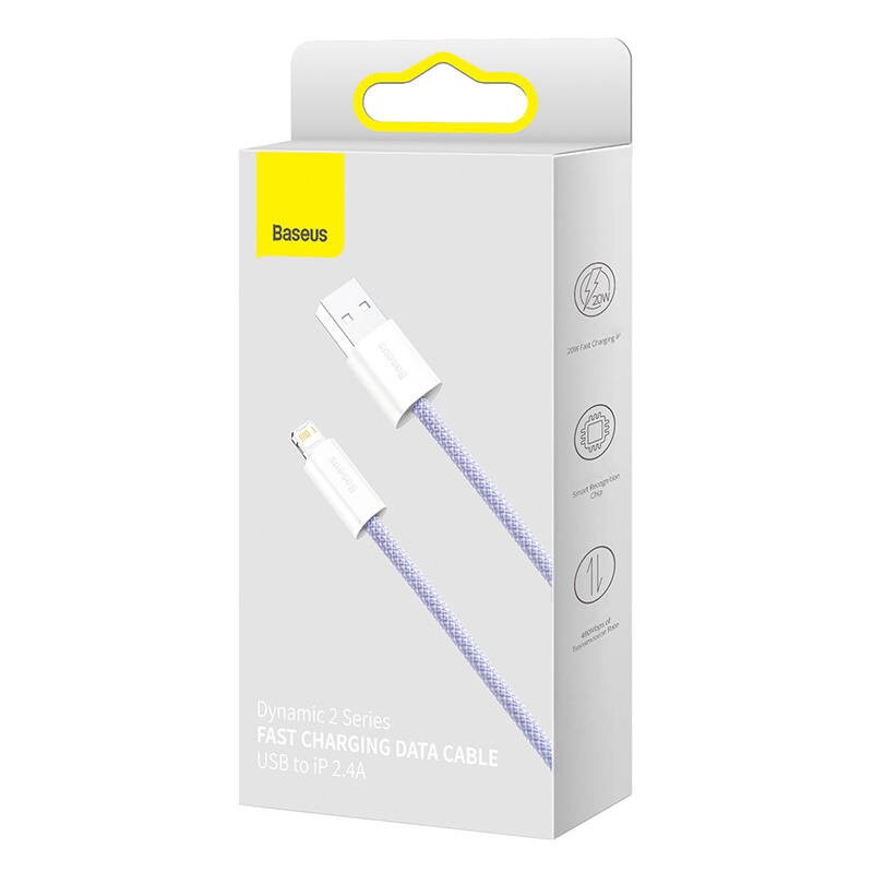 USB-kabel til Lightning Baseus Dynamic 2 Series, 2,4A, 1m (lilla)