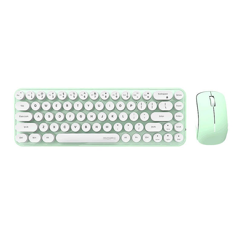 MOFII Bean 2.4G trådløst tastatur + musesæt (hvid-grøn)