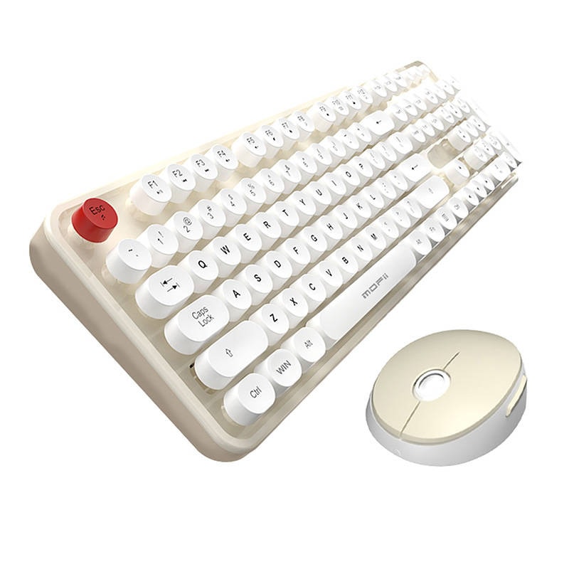 MOFII Sweet 2.4G trådløst tastatur + musesæt (hvid og beige)