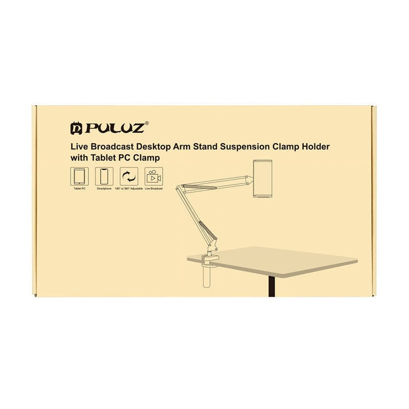 Skrivebordsstativ Puluz med holder til telefon/tablet (sort)