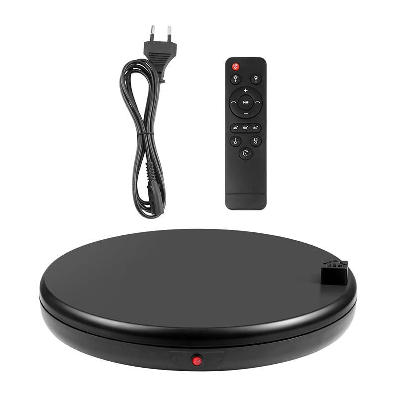 Roterende displaystativ Puluz med strømudtag 45 cm (sort)