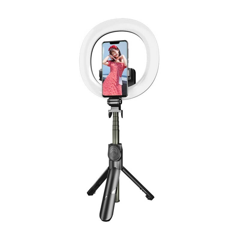 Selfie-stang/stativ Puluz med LED-lysring