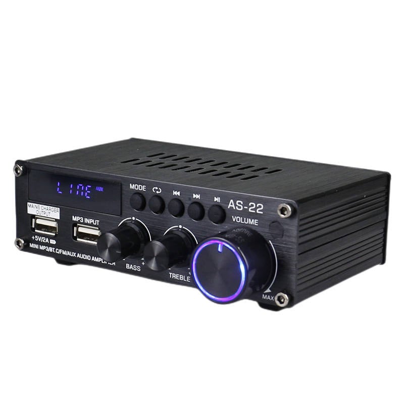 Blitzwolf AS-22 lydforstærker, 45W, Bluetooth 5.0, USB + fjernbetjening (sort)