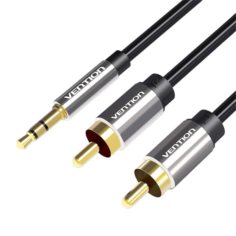 Kabel Audio 2xRCA til 3,5 mm Vention BCFBD 0,5 m (sort)