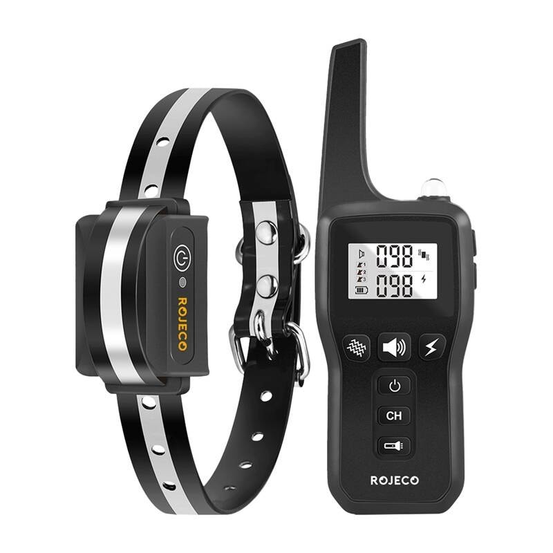 Rojeco 1000 m elektrisk gø-halsbånd PD529 (sort)