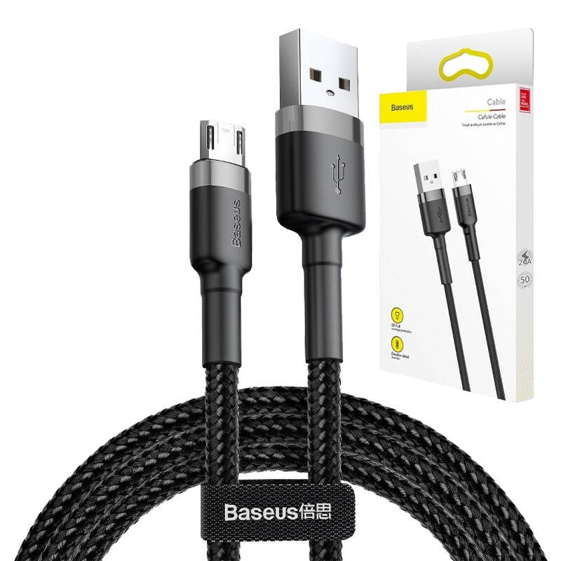 Baseus Cafule Micro USB-kabel 1,5A 2m (grå + sort)