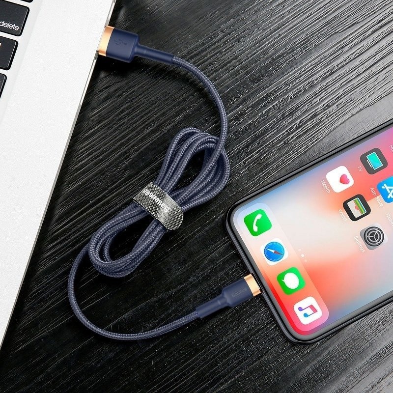 Baseus Cafule Lightning-kabel 1,5A 2m (guld+mørkeblå)