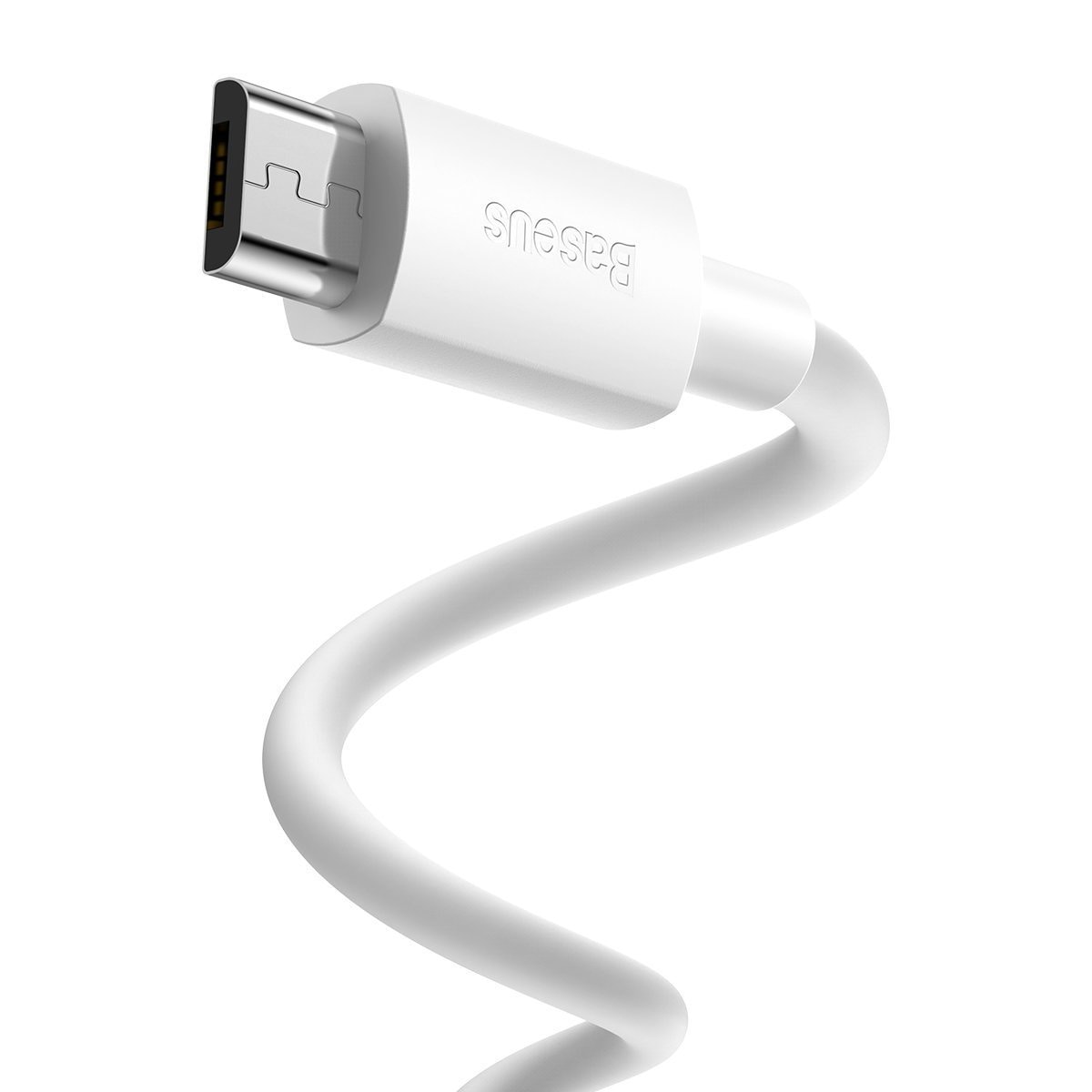 Baseus Simple Wisdom Data Cable Kit USB to Micro 2.1A (2PCS/Set) 1.5m Hvid