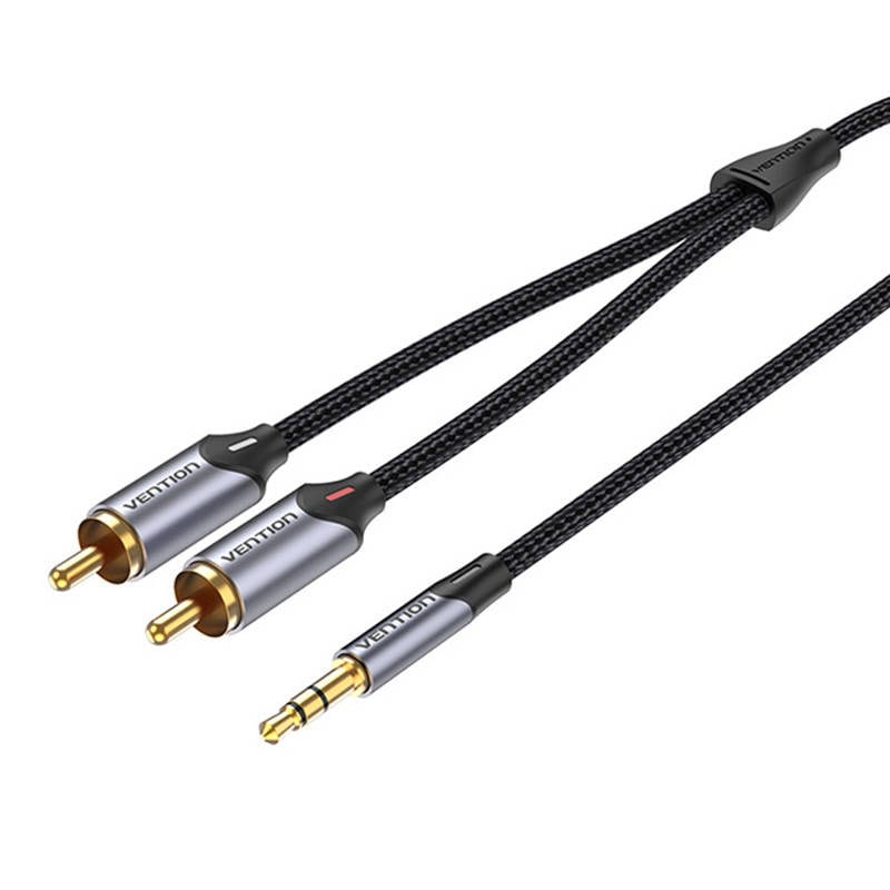 Kabel Audio 2xRCA til 3,5 mm Vention BCNBF 1m (grå)