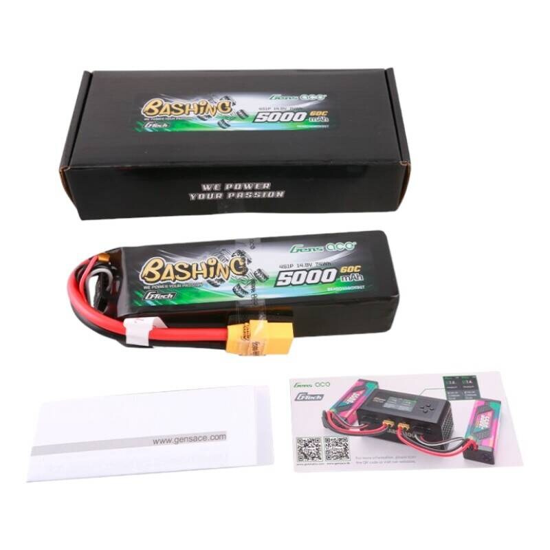 Gens ace G-Tech 5000mAh 14.8V 4S1P 60C Lipo batteripakke med XT90 Plug-Bashing serie