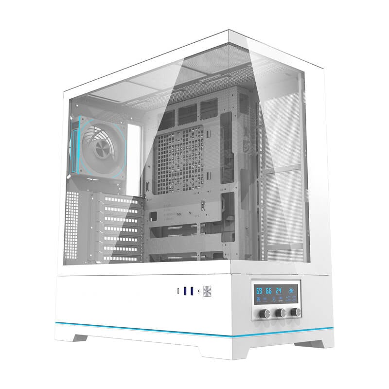 Darkflash DY451 PRO computerkabinet (hvid) + 1 blæser