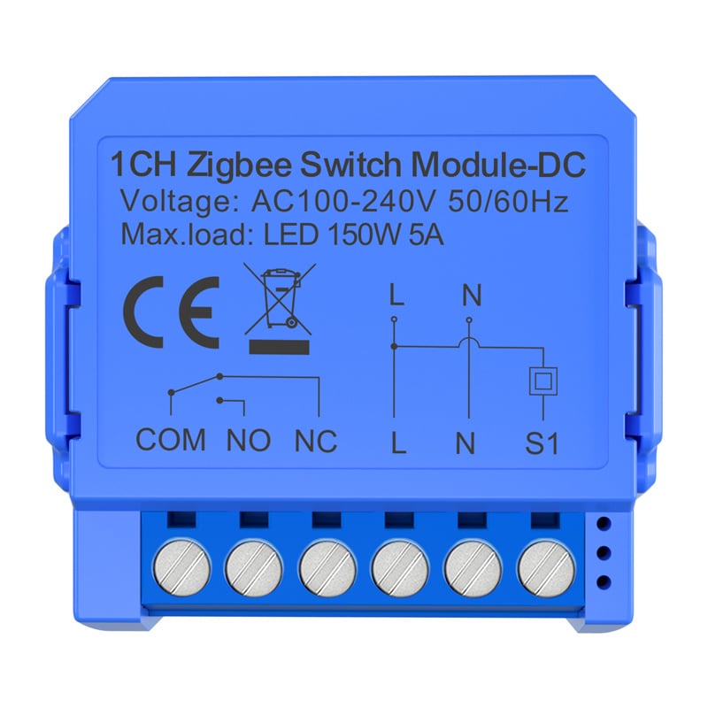 Avatto ZWSM16-DC-1 intelligent 1-kanals ZigBee-switchmodul med spændingsfri DC-kontakt