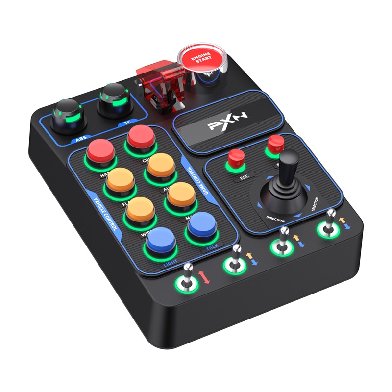 PXN CB1 kontrolboks til simracing / knappanel med 30 programmerbare knapper / RGB-panel til racingsimulator