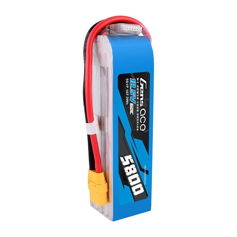Gens ace 5800mAh 60C 18.5V 5S1P Lipo batteripakke med XT90-stik