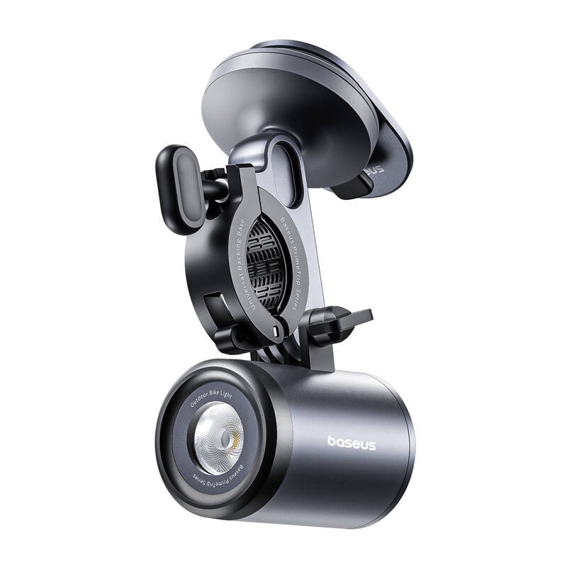 Baseus PrimeTrip 2-i-1 cykelholder, telefonholder + lommelygte (sort)