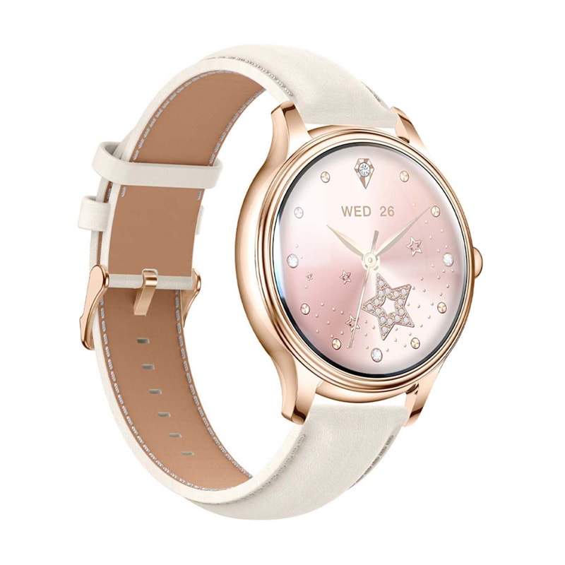 COLMI L28 Smart Watch (Guld + guld læderrem)